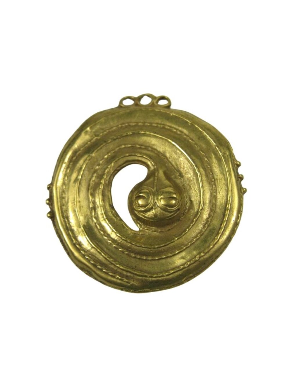 MMA 1978 Gold Coiled Cobra Combo Brooch Pendant Vintage Museum of Modern
